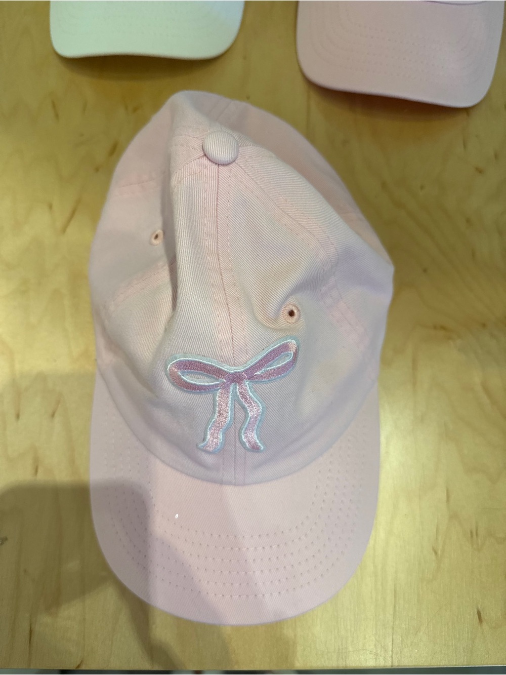 Kids Pink Bow Embroidered Baseball Cap